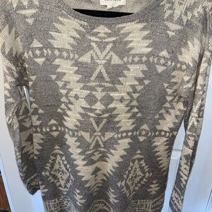Denim & Supply Ralph Lauren Gray and Cream Crew Neck Sweater Size XS